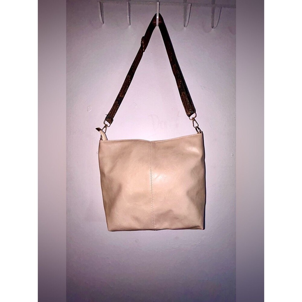 Neutral Beige Women’s Shoulder Crossbody Bag Adjustable Strap Green Gold Tan NEW